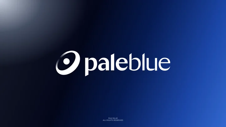 The Pale Blue logo in white on the dark-to-blue brand gradient