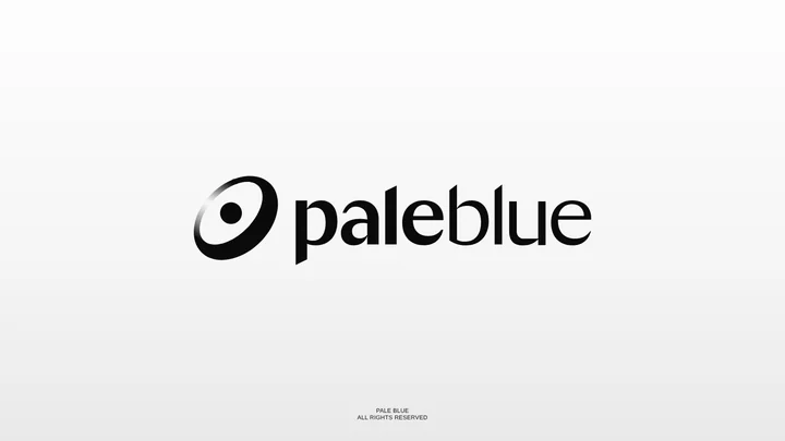 The Pale Blue logo in black on light gray