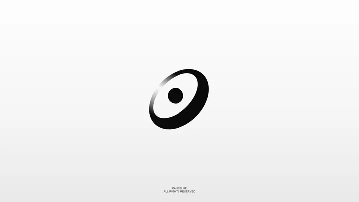 The Pale Blue orbit symbol in black on light gray