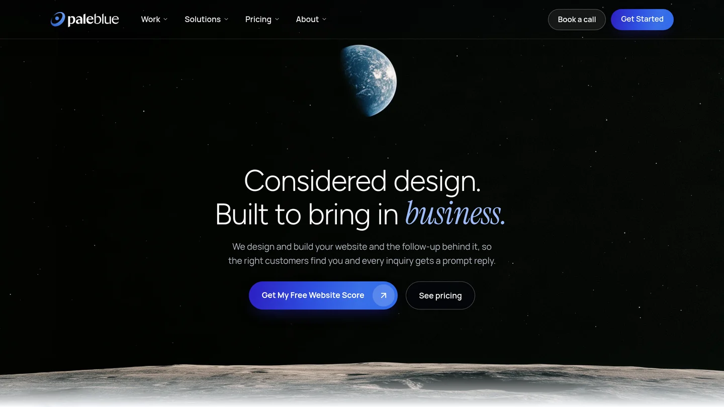 The Pale Blue homepage on a desktop screen